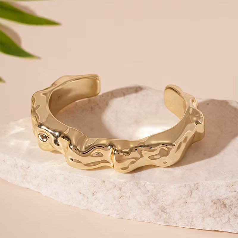 Pulseras irregulares de moda para mujer, brazalete de plástico con personalidad , joyería de moda.