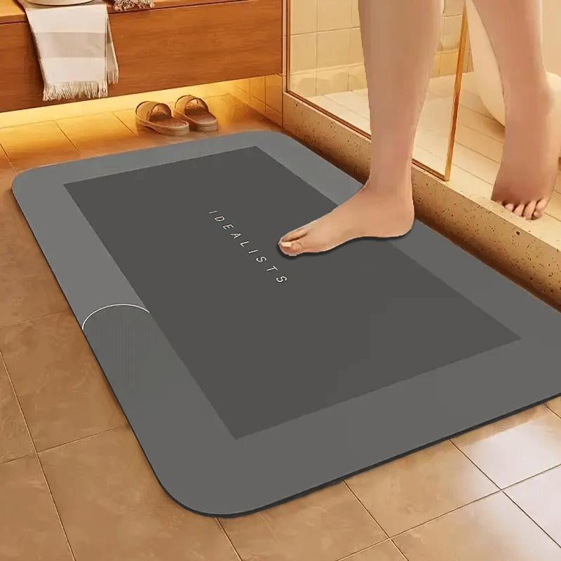 Alfombrilla de baño premium de diatomita fina, ultraabsorbente, de secado rápido, con reverso de goma, antideslizante, lavable a máquina y resistente al moho, ideal para ducha, cocina, lavandería y mucho más, con diseño geométrico y fácil limpieza. 