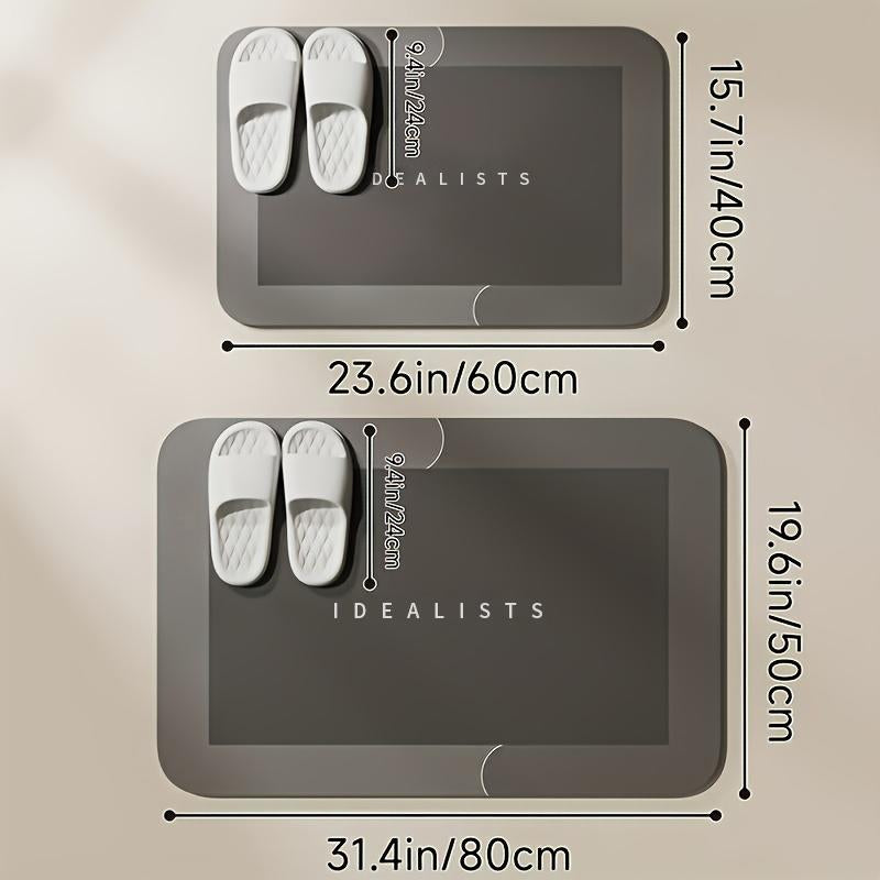 Alfombrilla de baño premium de diatomita fina, ultraabsorbente, de secado rápido, con reverso de goma, antideslizante, lavable a máquina y resistente al moho, ideal para ducha, cocina, lavandería y mucho más, con diseño geométrico y fácil limpieza. 